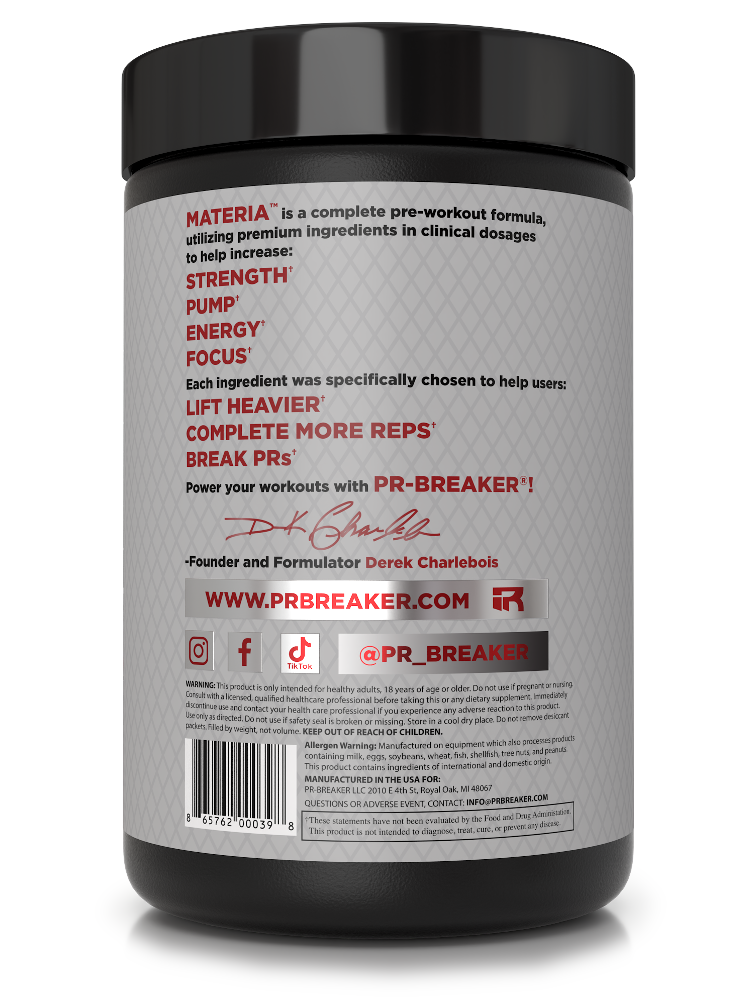 MATERIA PRE-WORKOUT (Pink Lemonade NOW AVAILABLE!!!)