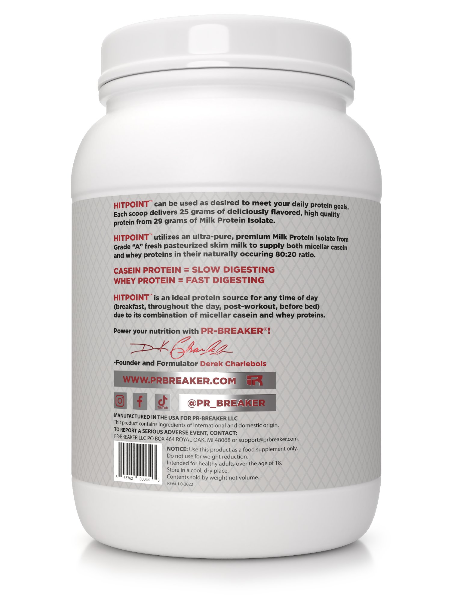 HITPOINT Ultra Protein | 25g Milk Protein Isolate, No Amino Spiking ...