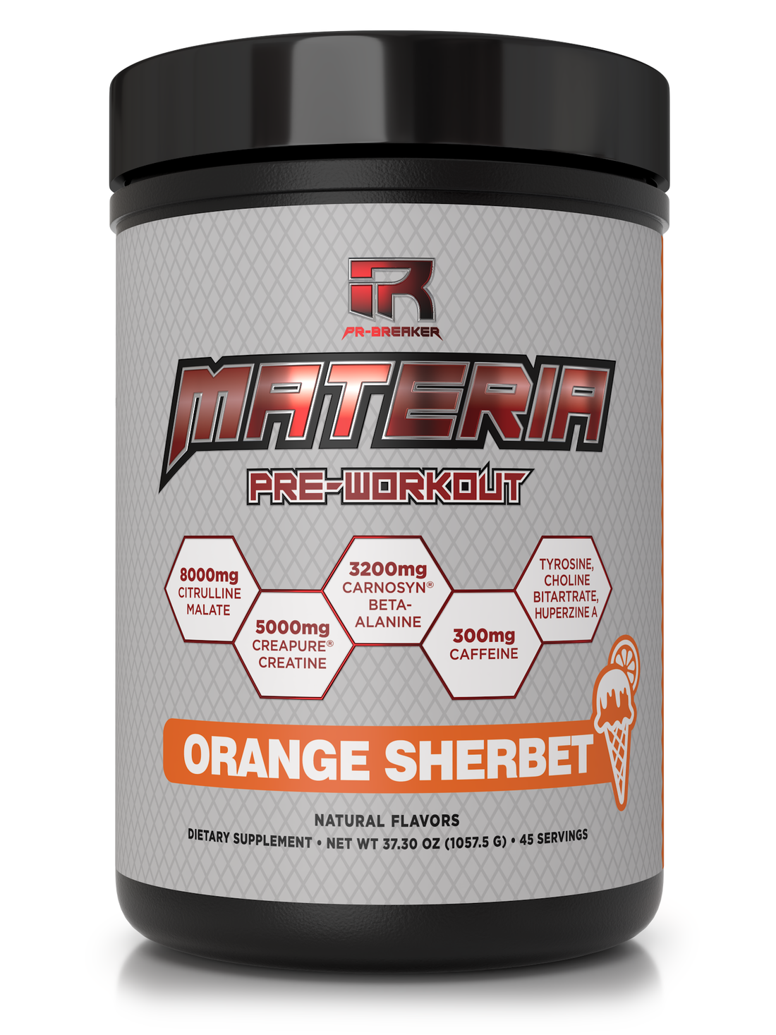 ~MATERIA PRE-WORKOUT (Original Formula: Orange Sherbet 45-Serving only Best By 11/2022)